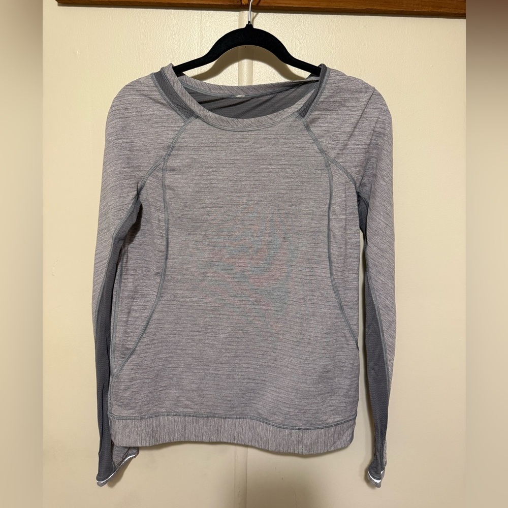 Lululemon Run For Gold Long Sleeve Heathered Slate 8